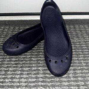 Crocs Women's Thea Ballet Flats Blue Size W 9‎ Slip On Slingback Sandals GUC